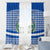 El Salvador Tribal Pattern Window Curtain with National Coat of Arms and Blue White Theme - Wonder Print Shop