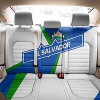 El Salvador Flag Crest Back Car Seat Cover with Blue Green Stripes and Bold Letter Design - Wonder Print Shop
