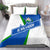 El Salvador Flag Crest Bedding Set with Blue Green Stripes and Bold Letter Design - Wonder Print Shop
