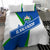 El Salvador Flag Crest Bedding Set with Blue Green Stripes and Bold Letter Design - Wonder Print Shop