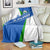 El Salvador Flag Crest Blanket with Blue Green Stripes and Bold Letter Design - Wonder Print Shop