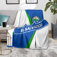 El Salvador Flag Crest Blanket with Blue Green Stripes and Bold Letter Design - Wonder Print Shop