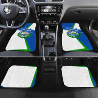 El Salvador Flag Crest Car Mats with Blue Green Stripes and Bold Letter Design - Wonder Print Shop