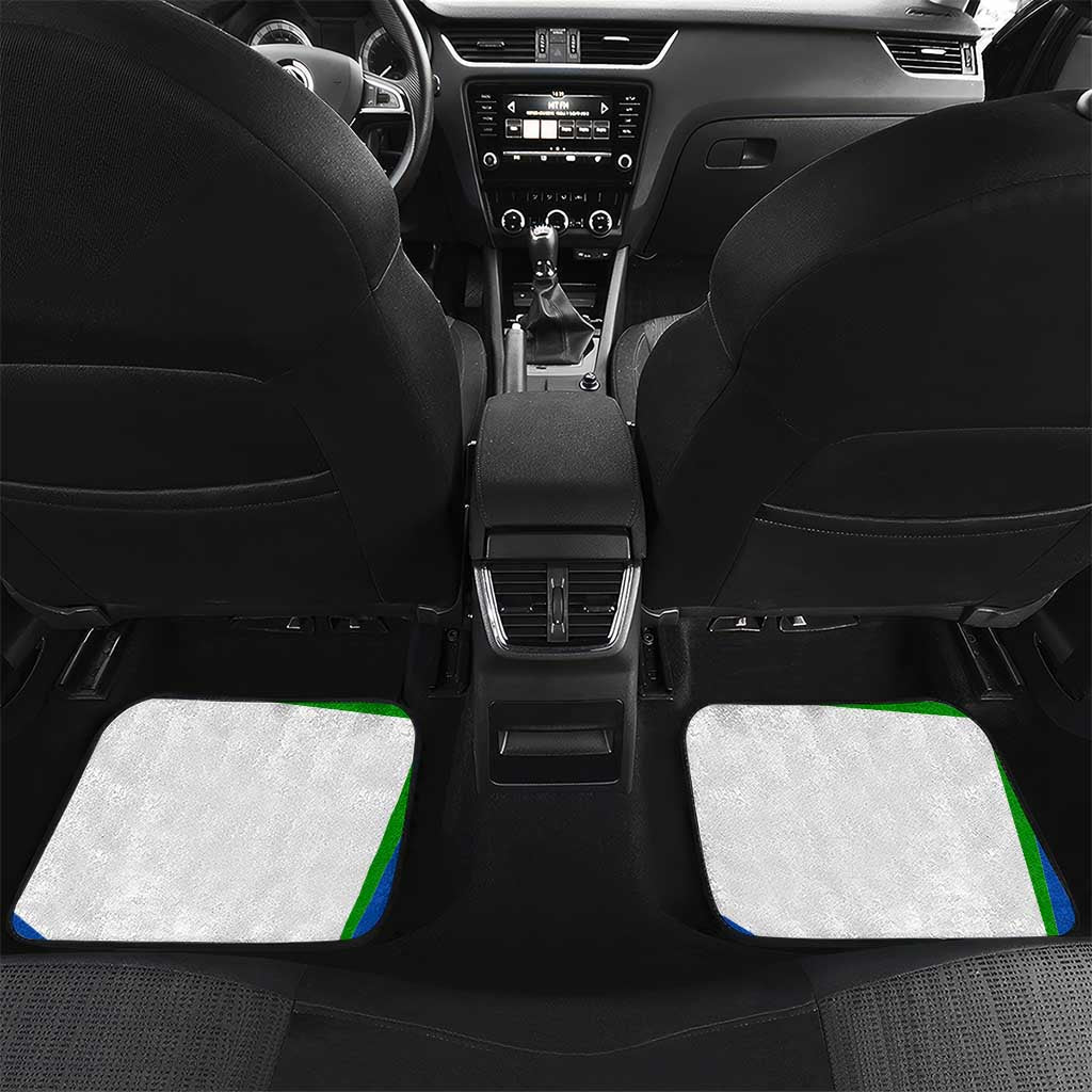 El Salvador Flag Crest Car Mats with Blue Green Stripes and Bold Letter Design - Wonder Print Shop