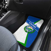El Salvador Flag Crest Car Mats with Blue Green Stripes and Bold Letter Design - Wonder Print Shop