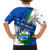 El Salvador Flag Crest Family Matching Puletasi and Hawaiian Shirt with Blue Green Stripes and Bold Letter Design - Wonder Print Shop