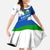 El Salvador Flag Crest Family Matching Puletasi and Hawaiian Shirt with Blue Green Stripes and Bold Letter Design - Wonder Print Shop