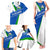 El Salvador Flag Crest Family Matching Tank Maxi Dress and Hawaiian Shirt with Blue Green Stripes and Bold Letter Design - Wonder Print Shop