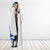 El Salvador Flag Crest Hooded Blanket with Blue Green Stripes and Bold Letter Design - Wonder Print Shop
