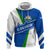 El Salvador Flag Crest Hoodie with Blue Green Stripes and Bold Letter Design - Wonder Print Shop