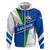 El Salvador Flag Crest Hoodie with Blue Green Stripes and Bold Letter Design - Wonder Print Shop