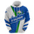 El Salvador Flag Crest Hoodie with Blue Green Stripes and Bold Letter Design - Wonder Print Shop