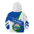 El Salvador Flag Crest Kid Hoodie with Blue Green Stripes and Bold Letter Design - Wonder Print Shop