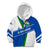 El Salvador Flag Crest Kid Hoodie with Blue Green Stripes and Bold Letter Design - Wonder Print Shop