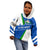El Salvador Flag Crest Kid Hoodie with Blue Green Stripes and Bold Letter Design - Wonder Print Shop
