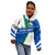 El Salvador Flag Crest Kid Hoodie with Blue Green Stripes and Bold Letter Design - Wonder Print Shop