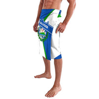 El Salvador Flag Crest Lavalava with Blue Green Stripes and Bold Letter Design - Wonder Print Shop