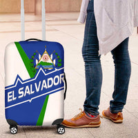 El Salvador Flag Crest Luggage Cover with Blue Green Stripes and Bold Letter Design - Wonder Print Shop