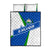 El Salvador Flag Crest Quilt Bed Set with Blue Green Stripes and Bold Letter Design - Wonder Print Shop