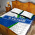 El Salvador Flag Crest Quilt Bed Set with Blue Green Stripes and Bold Letter Design - Wonder Print Shop