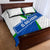 El Salvador Flag Crest Quilt Bed Set with Blue Green Stripes and Bold Letter Design - Wonder Print Shop