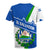 El Salvador Flag Crest Rugby Jersey with Blue Green Stripes and Bold Letter Design - Wonder Print Shop
