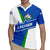 El Salvador Flag Crest Rugby Jersey with Blue Green Stripes and Bold Letter Design - Wonder Print Shop
