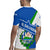 El Salvador Flag Crest Rugby Jersey with Blue Green Stripes and Bold Letter Design - Wonder Print Shop