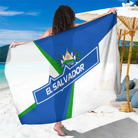 El Salvador Flag Crest Sarong with Blue Green Stripes and Bold Letter Design - Wonder Print Shop