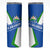 El Salvador Flag Crest Skinny Tumbler with Blue Green Stripes and Bold Letter Design - Wonder Print Shop