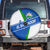 El Salvador Flag Crest Spare Tire Cover with Blue Green Stripes and Bold Letter Design - Wonder Print Shop