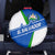 El Salvador Flag Crest Spare Tire Cover with Blue Green Stripes and Bold Letter Design - Wonder Print Shop