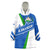 El Salvador Flag Crest Wearable Blanket Hoodie with Blue Green Stripes and Bold Letter Design - Wonder Print Shop