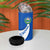 El Salvador Coat of Arms 4 in 1 Can Cooler Tumbler with Curved Text and Blue Patterned Background - Wonder Print Shop