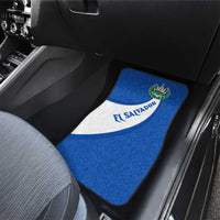 El Salvador Coat of Arms Car Mats with Curved Text and Blue Patterned Background - Wonder Print Shop