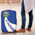El Salvador Coat of Arms Luggage Cover with Curved Text and Blue Patterned Background - Wonder Print Shop
