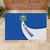 El Salvador Coat of Arms Rubber Doormat with Curved Text and Blue Patterned Background - Wonder Print Shop