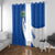 El Salvador Coat of Arms Window Curtain with Curved Text and Blue Patterned Background - Wonder Print Shop