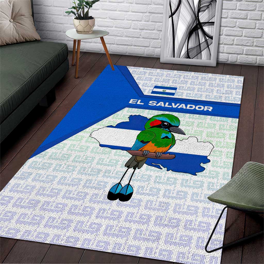 El Salvador National Symbol Area Rug with Torogoz Bird and Flag Map Design - Wonder Print Shop
