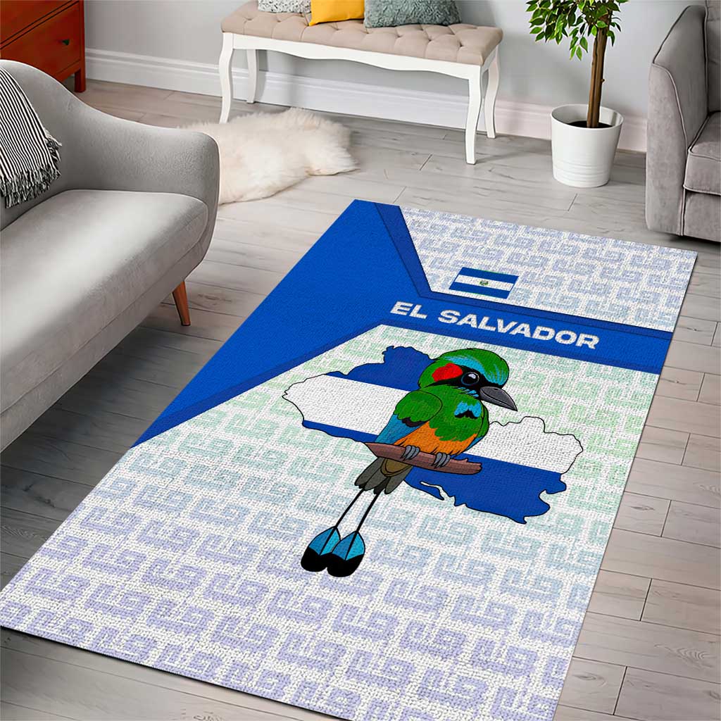 El Salvador National Symbol Area Rug with Torogoz Bird and Flag Map Design - Wonder Print Shop