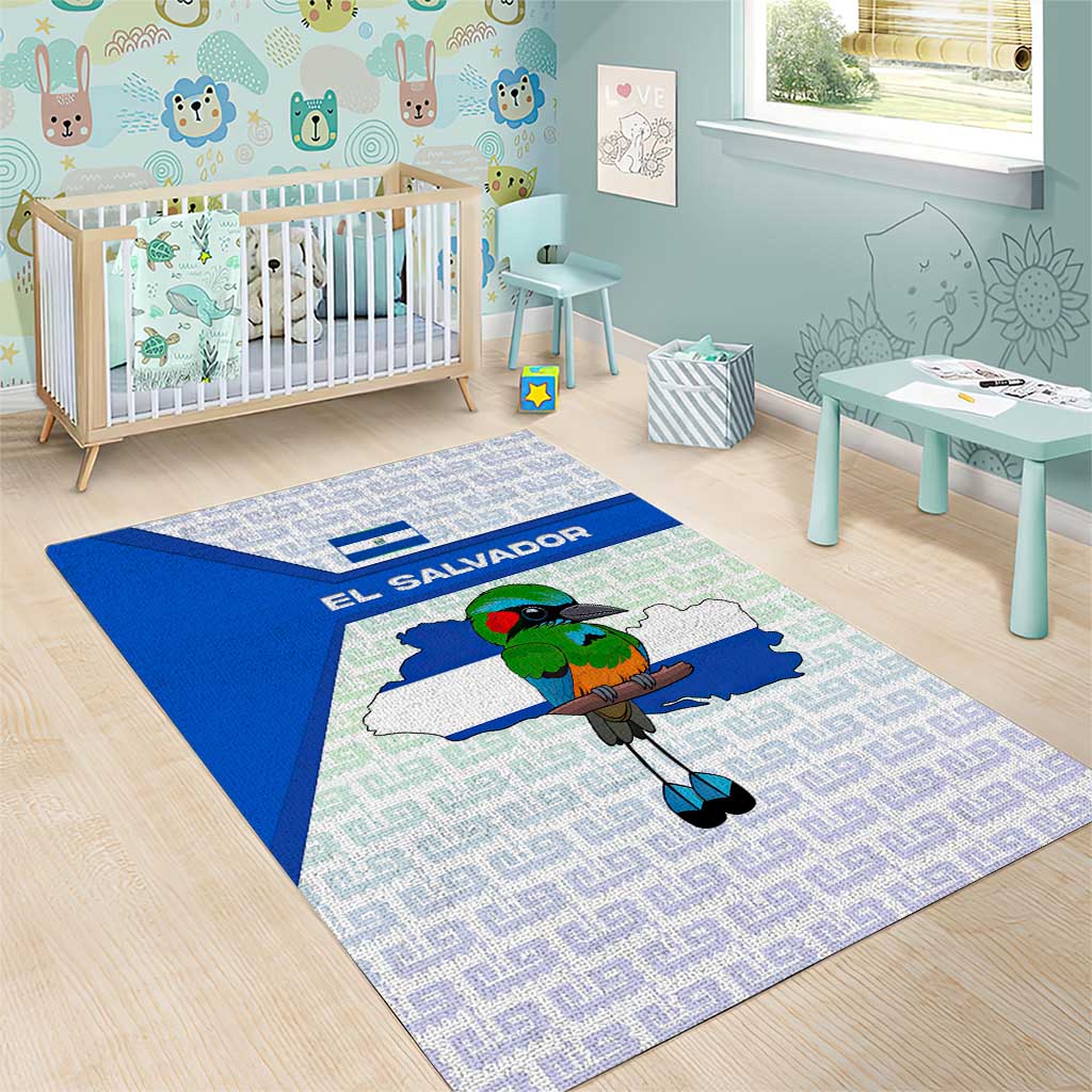 El Salvador National Symbol Area Rug with Torogoz Bird and Flag Map Design - Wonder Print Shop