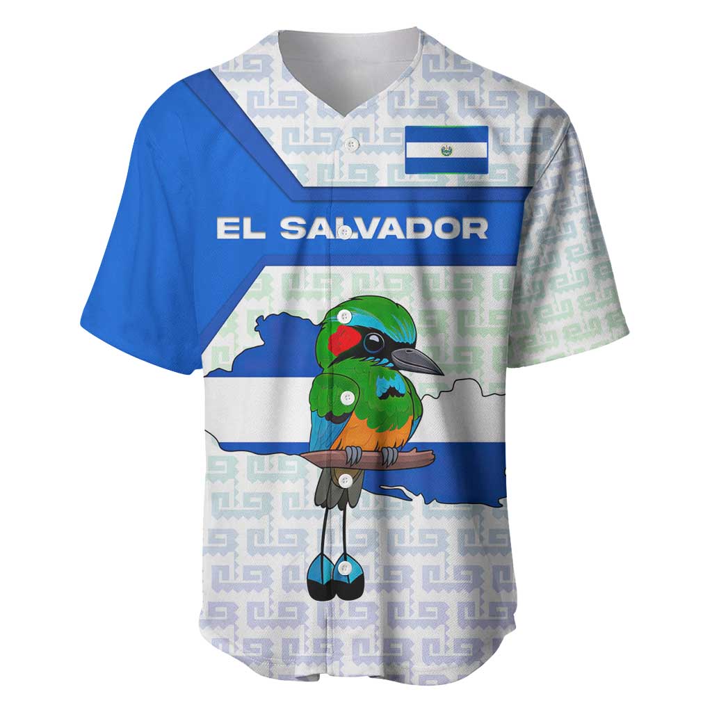 El Salvador National Symbol Baseball Jersey with Torogoz Bird and Flag Map Design - Wonder Print Shop