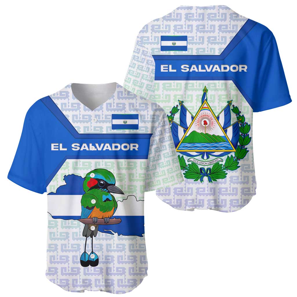 El Salvador National Symbol Baseball Jersey with Torogoz Bird and Flag Map Design - Wonder Print Shop