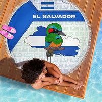 El Salvador National Symbol Beach Blanket with Torogoz Bird and Flag Map Design - Wonder Print Shop