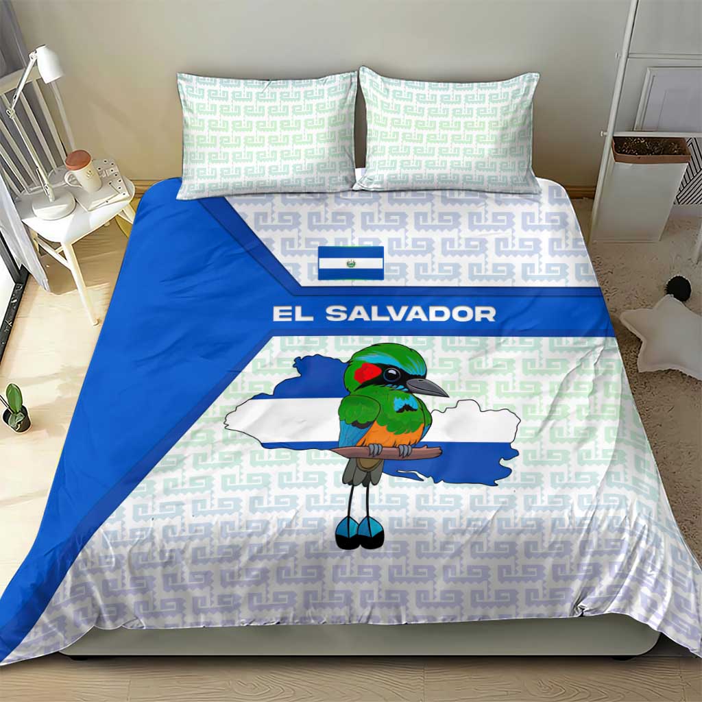 El Salvador National Symbol Bedding Set with Torogoz Bird and Flag Map Design - Wonder Print Shop