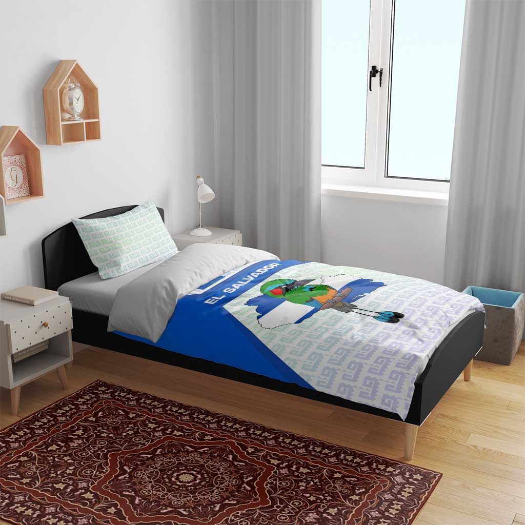 El Salvador National Symbol Bedding Set with Torogoz Bird and Flag Map Design - Wonder Print Shop