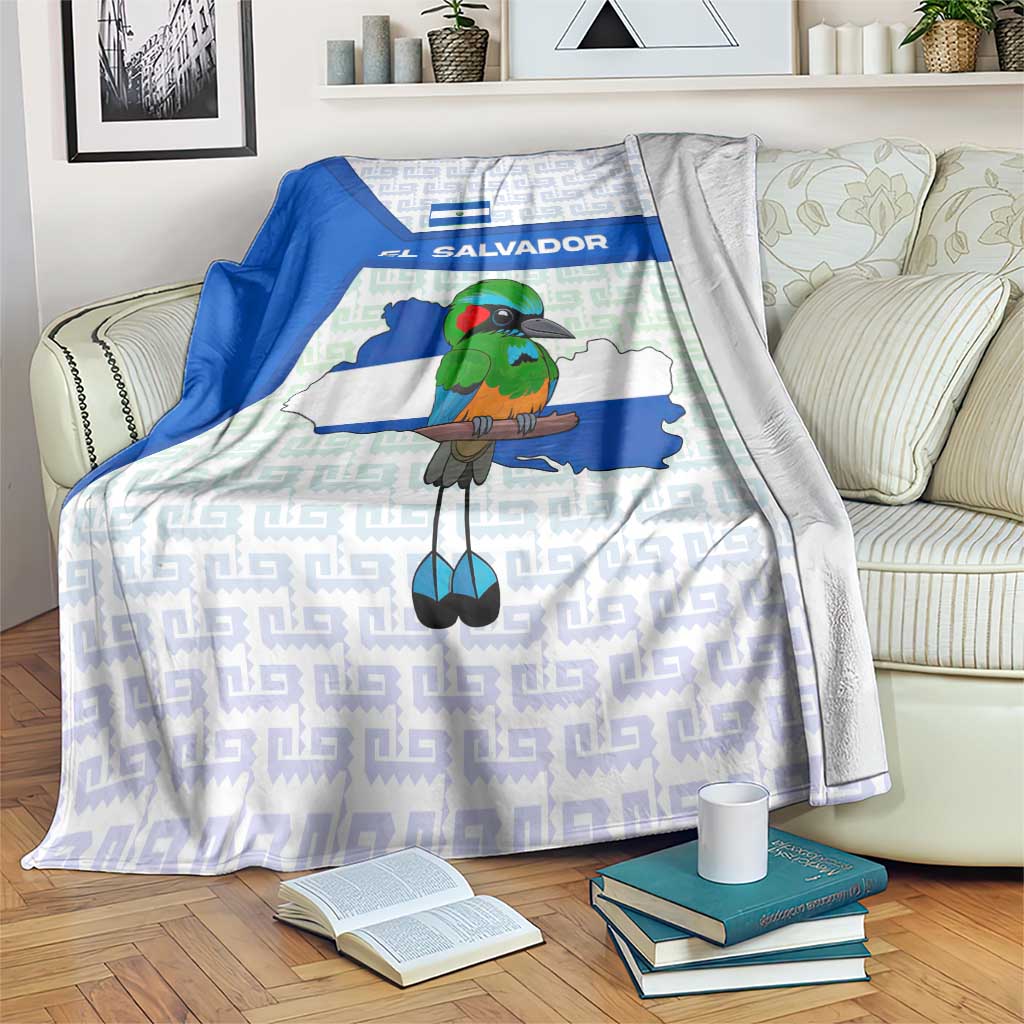 El Salvador National Symbol Blanket with Torogoz Bird and Flag Map Design - Wonder Print Shop