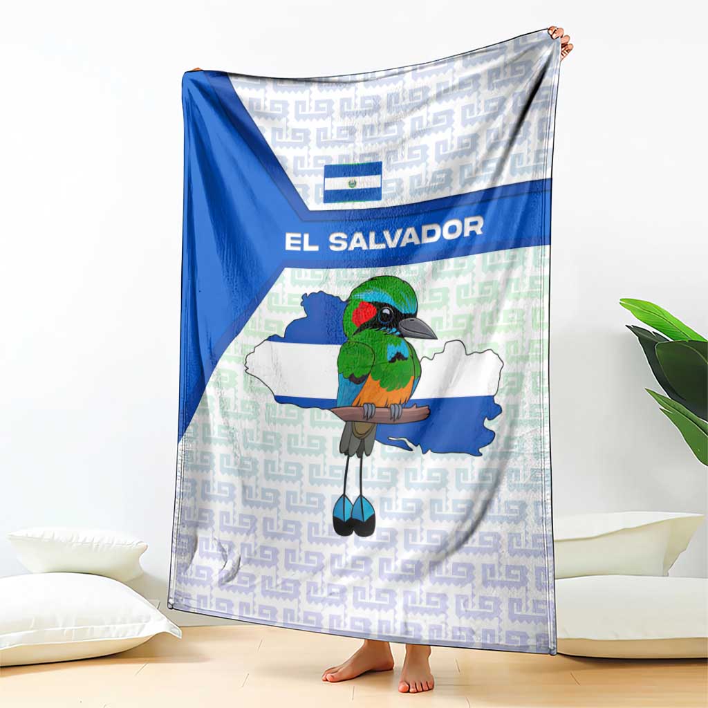 El Salvador National Symbol Blanket with Torogoz Bird and Flag Map Design - Wonder Print Shop