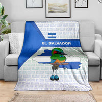 El Salvador National Symbol Blanket with Torogoz Bird and Flag Map Design - Wonder Print Shop