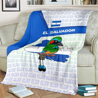 El Salvador National Symbol Blanket with Torogoz Bird and Flag Map Design - Wonder Print Shop